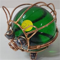 Vintage Green Glass Pig Sculpture