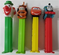 4 Vintage Pez Incl Clown Whistle & Disney Pixar