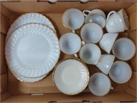 24 Pc Vintage Fire King Dishes Incl 2 Plates
