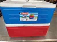 2 Coleman party stacker coolers