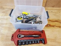 Craftsman tools and more in tote
