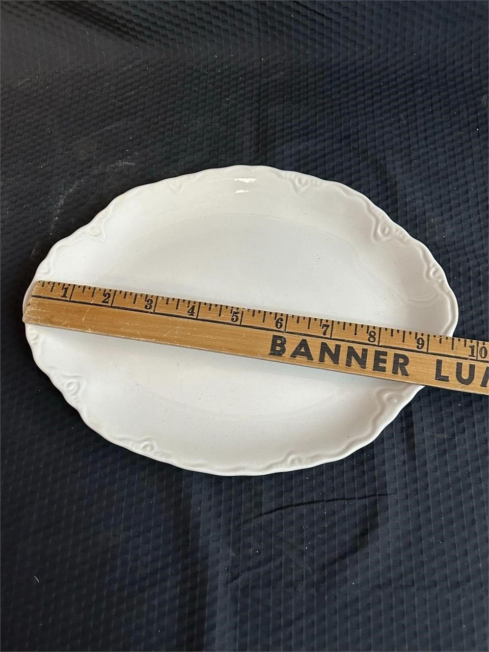 9 1/2" Etched Porcelain Plate