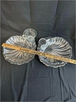 Two Vintage Clam Shell Shaped Serving Plates