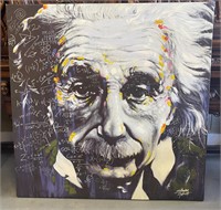 Albert Einstein Canvas Print Signed by Artist
