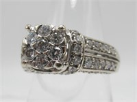 STUNNING LADIES 14KT WG DIAMOND RING 1+CTTW $4500