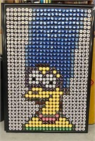 Marge Simpson Art made from Beer Bottle Caps 40”H