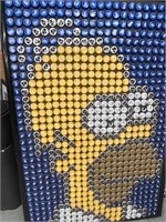 BART Simpson Art made with Beer Bottle Caps 40”H