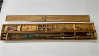 Vintage Wood Fly Fishing Rod in Wood Case