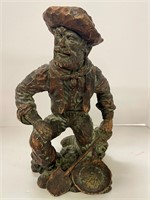Rare wood Carved Sculpture Coal Miner