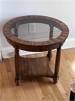 Glass Top Two Tier End table side table