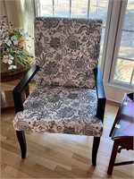 Upholstered black & white chair