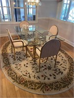Oval area rug (stained)