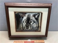 WOLF FRAMED PICTURE WALL HANGING