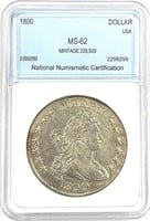 1800 Early Dollar Silver MS-62