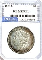 1878-S Morgan Silver Dollar MS-63 PL + Toning