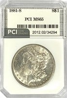 1881-S Morgan Silver Dollar PCI MS-65