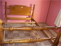 Full Sized Wooden Bed Frame, Dresser w/ Mirror