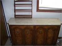 Marble Top Buffet Cabinet & Spice Rack
