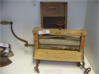Antique Clothes Wringer and Washboard