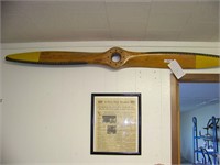 Wood Propeller, Altimeter, & News Article