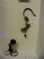 Early 1900's Candlestick Phone & Oper. Headphones