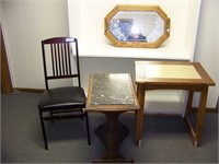 Chair, Tables, Mirror