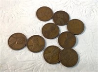 (9) 1919-d Us Wheat Pennies