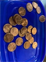 Lot of 22 bright collector pennies copper Canada