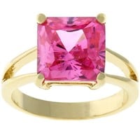 18k Gold-pl. 5.00ct Pink Sapphire Solitaire Ring