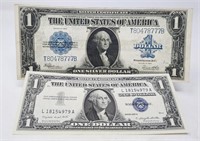 (2) $1 Silver Cert. 1923 & 1957-A  XF-CU