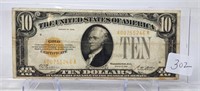 $10 Gold Cert. 1928  F