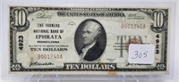 $10 National Currency Farmers N.B. Ephrata 1929