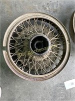 Pair of Spoked metal wheels
