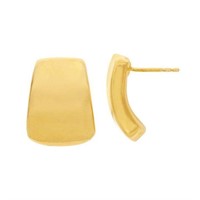 14K Gold Electroform Rectangle Post Earring