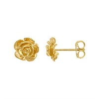 14K Gold Rose Post Earrings