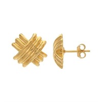 14K Gold Electroform Rounded X Post Earrings