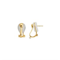 18K Gold Half-Ball Omega Clip & Post Earrings
