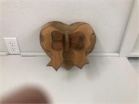 Vintage wooden heart quilt display