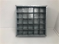 Galvanized metal display case