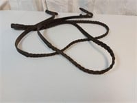 Brown Leather Braided English Reins