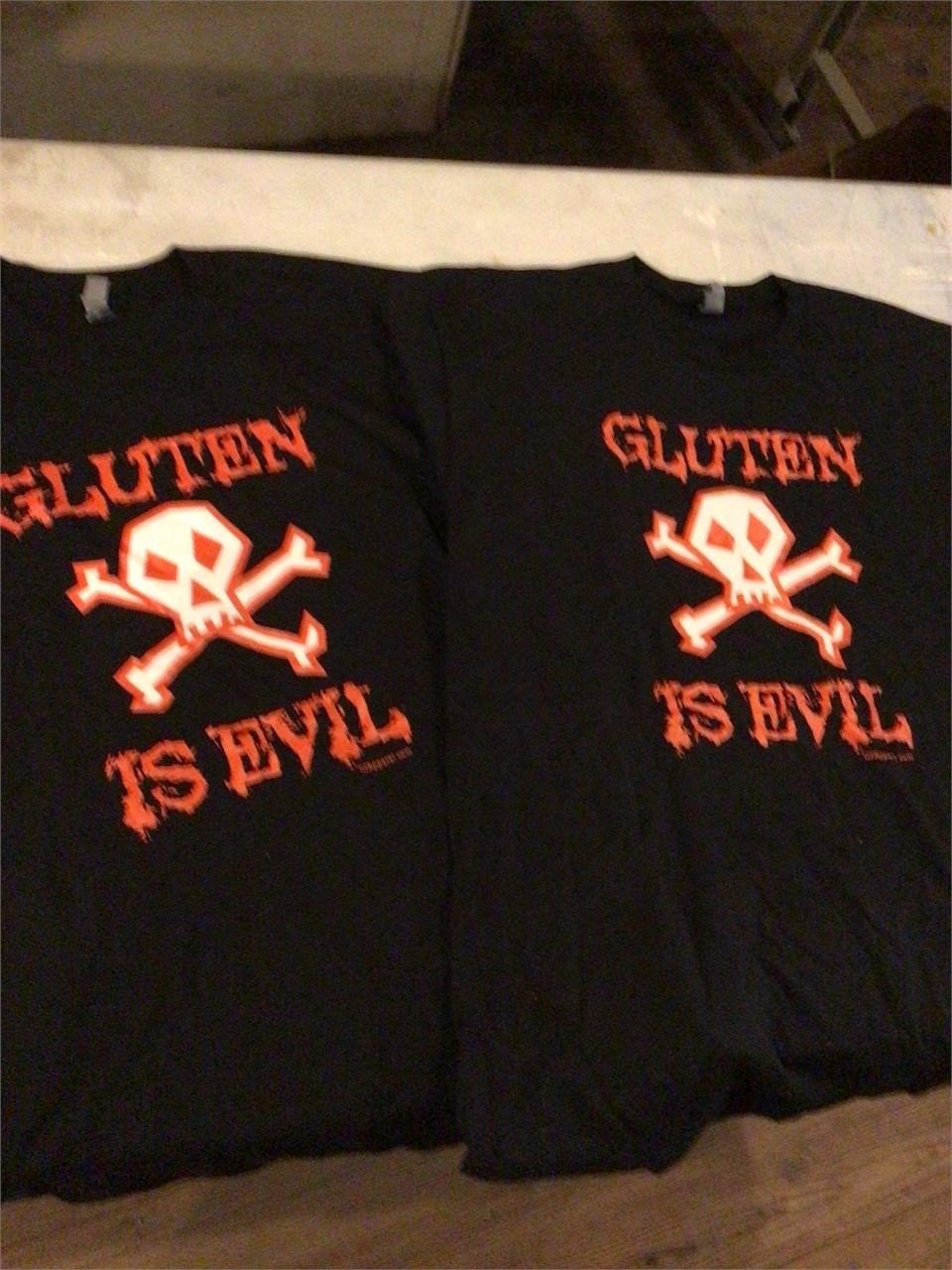 2 Gluten is Evil t-shits adult XL Gluten Free Diet