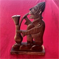 Carved Wood Wise Man / Incense Holder