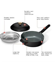 Beautiful All-in-One 4 QT Hero Pan with Steam