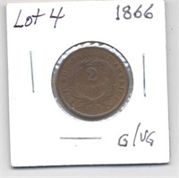 1866 2 cent coin