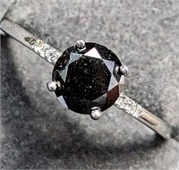 $2740 14K Natural Black Diamond(1.4ct) + (0.05ct)