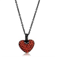 Charming .14ct Orange Topaz Heart Necklace