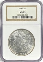 1886 Morgan Silver Dollar MS-63