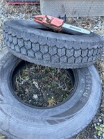 Two tires and saw