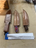 3 Handmade Demascus knives