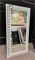 Three hands metal framed mirror